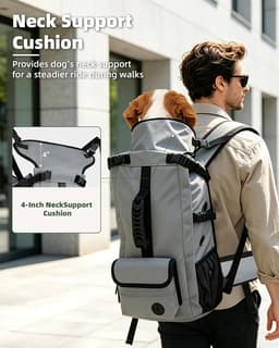 FoxFocus Large Dog Hiking Backpack Carrier Grey Under 50 lb gallery image 5