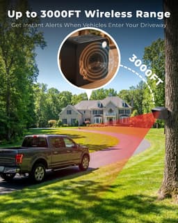 FULNIX DA01 Solar Driveway Alarm 3000FT Rechargeable Receiver Sensor gallery image 5