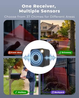 FULNIX DA01 Solar Driveway Alarm 3000FT Rechargeable Receiver Sensor gallery image 6