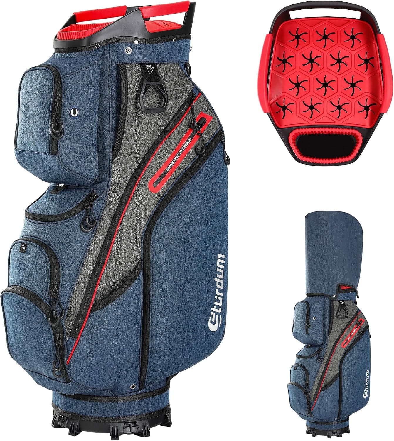 Sturdum 15-Way Golf Cart Bag 12 Pockets Cooler Rain Cover 7.9 lb