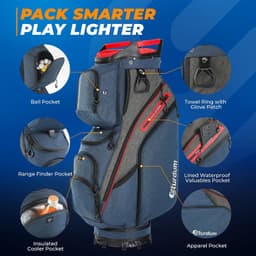 Sturdum 15-Way Golf Cart Bag 12 Pockets Cooler Rain Cover 7.9 lb gallery image 4
