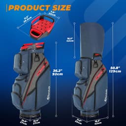 Sturdum 15-Way Golf Cart Bag 12 Pockets Cooler Rain Cover 7.9 lb gallery image 5