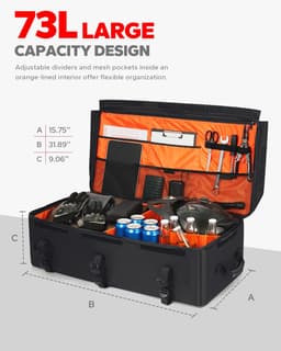 Benlari 74L ATV Rack Cargo Bag with 14L Cooler and Rain Cover gallery image 3