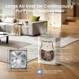 HEAPETS P365 H13 HEPA Pet Air Purifier App Control White gallery image 4