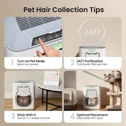 HEAPETS P365 H13 HEPA Pet Air Purifier App Control White gallery image 5