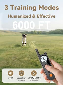 MIMOFPET X3 Remote Dog Training Collar 6000 ft 8-50 lb IPX7 Black gallery image 3