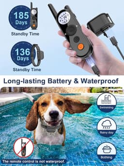 MIMOFPET Remote Dog Training Collar Small Dogs 6000FT Waterproof Rechargeable gallery image 2