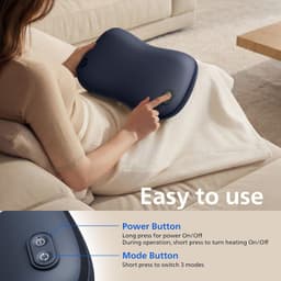 PHILIPS 4316 Shiatsu Back Neck Massage Pillow with Heat 3 Modes Blue gallery image 3