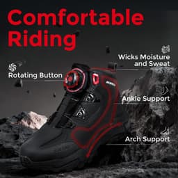 Scoyco Men's Motorcycle Riding Shoes High Top Protective Boots US 10.5 gallery image 4
