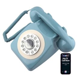 SIXDEFLY Retro Corded Landline Telephone with Bluetooth Light Blue gallery image 2