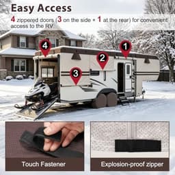 MOFCOVER 41-45ft 9-Layer Fifth Wheel RV Cover Brown with Tire Covers gallery image 5