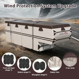 MOFCOVER 41-45ft 9-Layer Fifth Wheel RV Cover Brown with Tire Covers gallery image 6