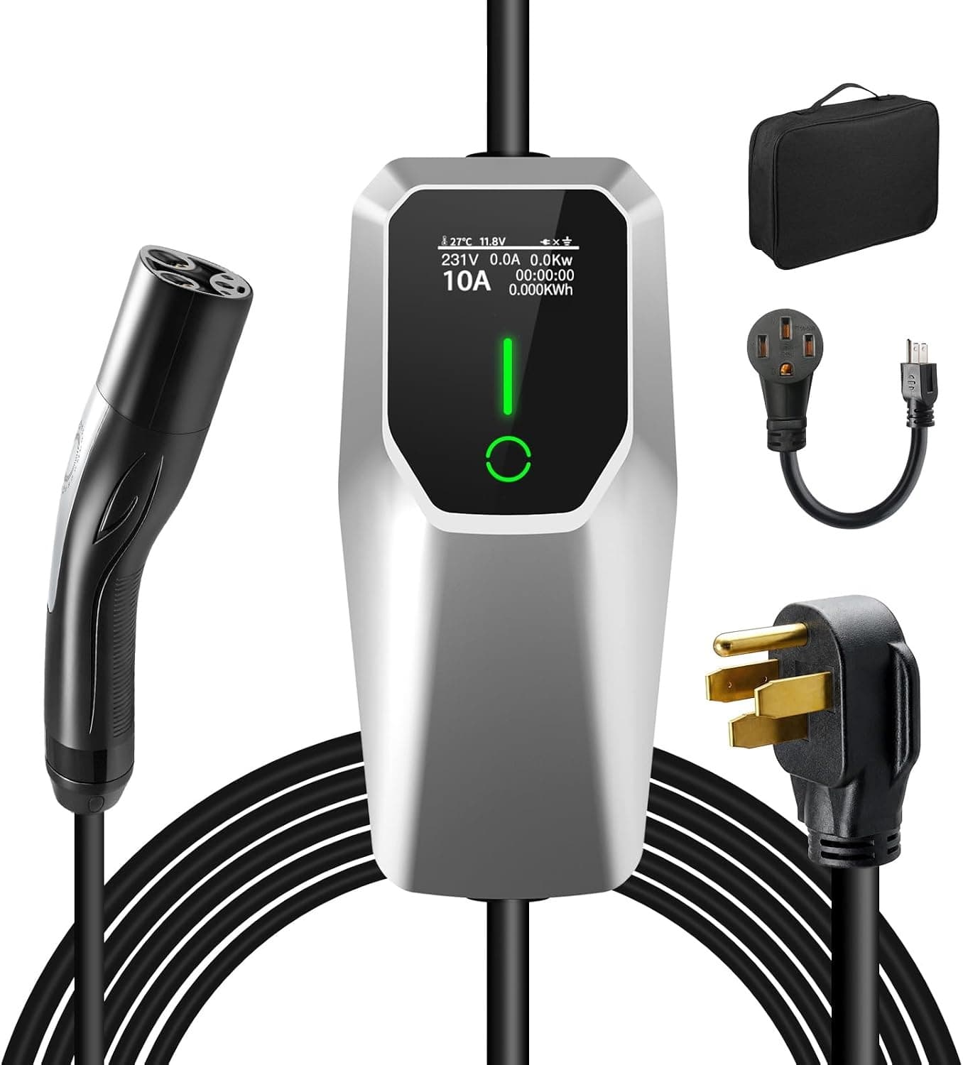 Vratzn 32A Portable EV Charger NACS Tesla 20ft NEMA 14-50 5-15
