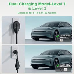 Vratzn 32A Portable EV Charger NACS Tesla 20ft NEMA 14-50 5-15 gallery image 2