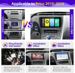 CGOGC 9in Car Stereo GPS for Toyota Prius 2010-2015 CarPlay Camera gallery image 6