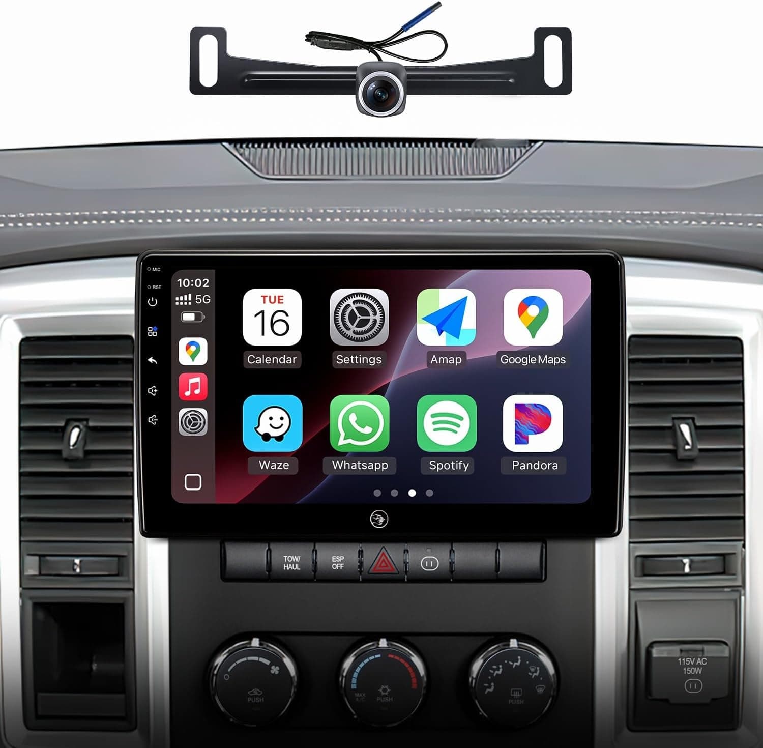 AINAVI 10in Car Stereo for Dodge Ram 2006-2012 4GB 64GB CarPlay
