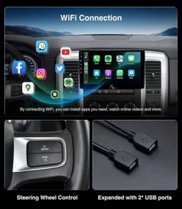 AINAVI 10in Car Stereo for Dodge Ram 2006-2012 4GB 64GB CarPlay gallery image 6