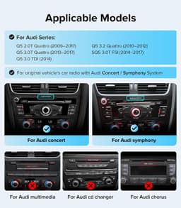 AINAVITO 12.3in CarPlay Radio for Audi Q5 SQ5 2009-2017 4GB 64GB gallery image 2