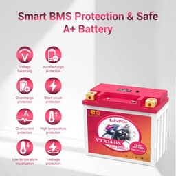 SDULIBITIY YTX14-BS Lithium Motorcycle ATV Battery 12V 8Ah 600CCA gallery image 2