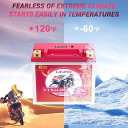 SDULIBITIY YTX14-BS Lithium Motorcycle ATV Battery 12V 8Ah 600CCA gallery image 5