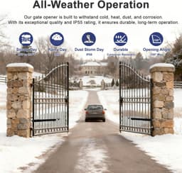 Gyxel C025 Smart Single Swing Gate Opener 660lb 16ft App Remote Kit gallery image 3