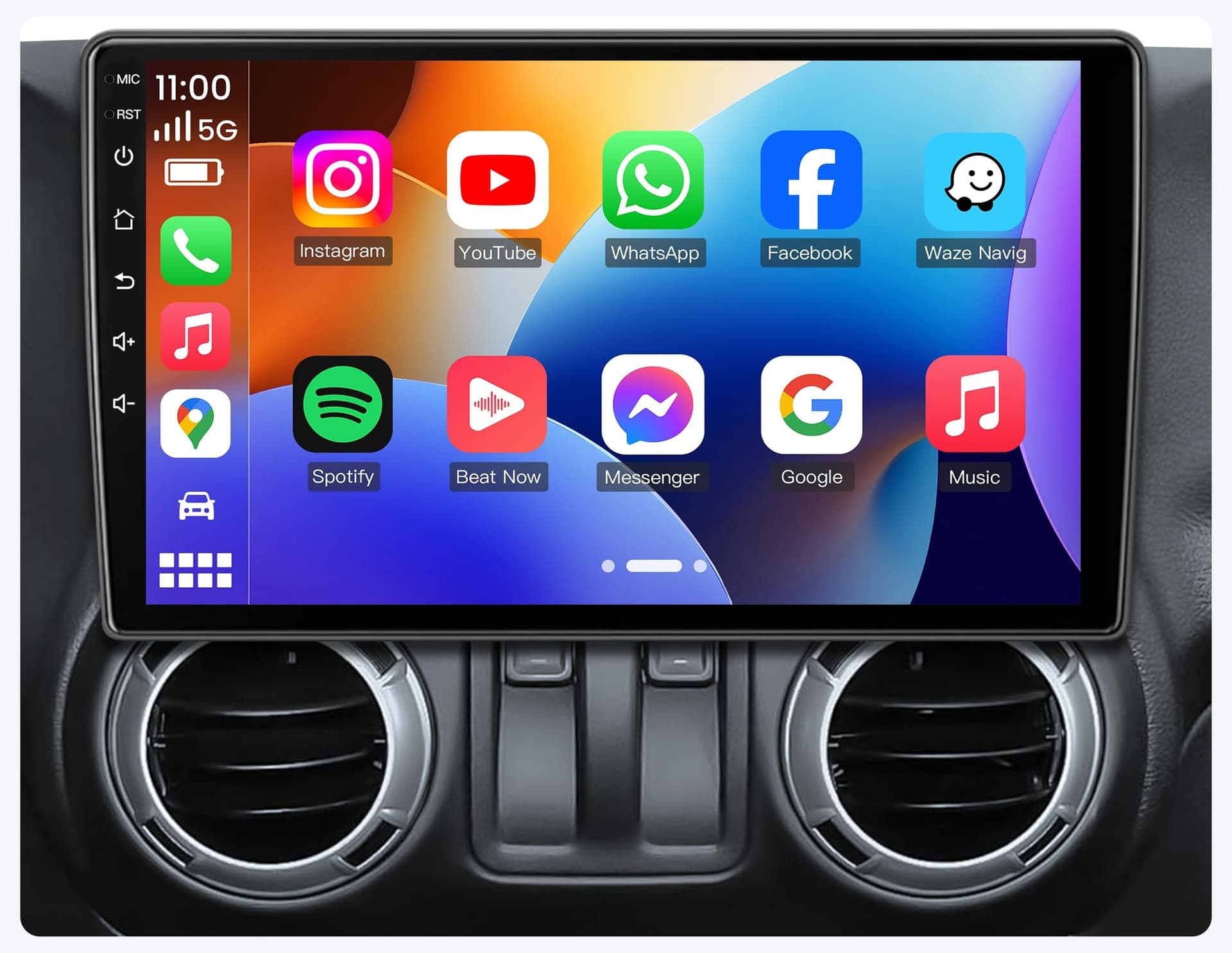 Jerqry 10.1in Car Stereo Jeep Wrangler JK 2007-2017 CarPlay 2GB 64GB