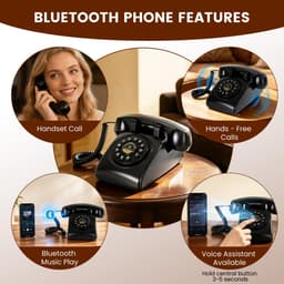 Ruansihang Retro Bluetooth Desk Telephone Speakerphone Rechargeable gallery image 2