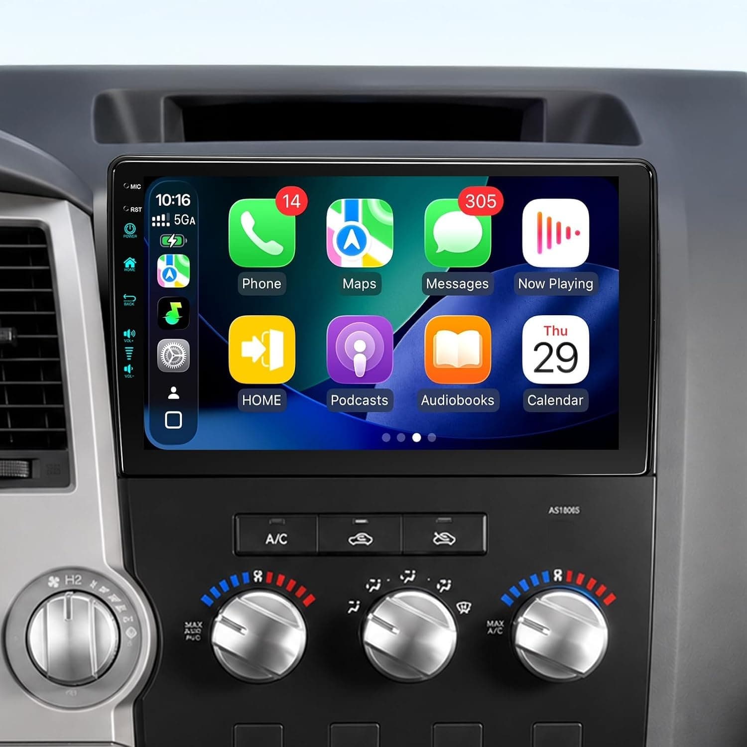 4uAuto 9in Car Stereo Toyota Tundra Sequoia CarPlay 4GB 64GB Camera