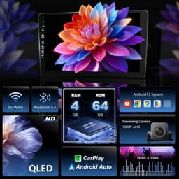 4uAuto 9in Car Stereo Toyota Tundra Sequoia CarPlay 4GB 64GB Camera gallery image 5