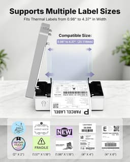 TENSPEED RP425A Bluetooth Thermal Shipping Label Printer 4x6 Gray gallery image 5