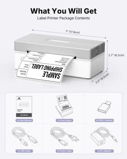 TENSPEED RP425A Bluetooth Thermal Shipping Label Printer 4x6 Gray gallery image 8