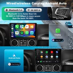 llboiti 10.2in Car Stereo Jeep Wrangler Patriot CarPlay 4GB 64GB gallery image 2
