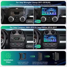 llboiti 10.2in Car Stereo Jeep Wrangler Patriot CarPlay 4GB 64GB gallery image 3