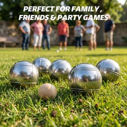 MR 73mm Steel Bocce Ball Set 8 Balls Pallino Rope Carry Bag gallery image 2