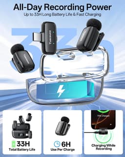 Yuaceuco MC228 Dual Wireless Lavalier Microphone USB-C Lightning gallery image 7