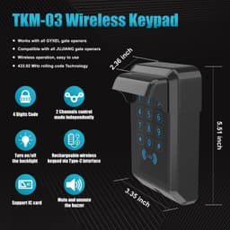 Gyxel TKM-03 Wireless Touch Gate Opener Keypad Outdoor Cover gallery image 5