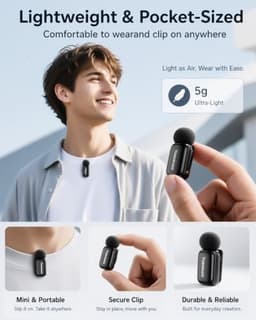 Yuaceuco MC228 Dual Wireless Lavalier Microphone USB-C Lightning gallery image 2