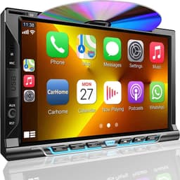 Inexaccessories 7in Double DIN Car Stereo CD DVD CarPlay Android Auto gallery image 1