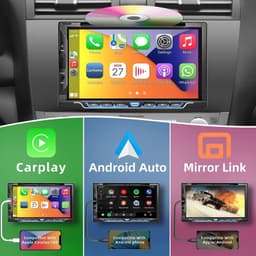 Inexaccessories 7in Double DIN Car Stereo CD DVD CarPlay Android Auto gallery image 3
