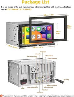 Inexaccessories 7in Double DIN Car Stereo CD DVD CarPlay Android Auto gallery image 6