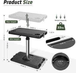 Dnigh Adjustable Car Seat Tray Table Laptop Desk 360 Degree Black gallery image 2