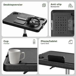 Dnigh Adjustable Car Seat Tray Table Laptop Desk 360 Degree Black gallery image 3