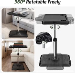 Dnigh Adjustable Car Seat Tray Table Laptop Desk 360 Degree Black gallery image 4