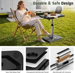 Dnigh Adjustable Car Seat Tray Table Laptop Desk 360 Degree Black gallery image 5