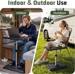 Dnigh Adjustable Car Seat Tray Table Laptop Desk 360 Degree Black gallery image 7