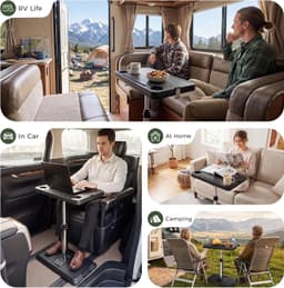 Dnigh Adjustable Car Seat Tray Table Laptop Desk 360 Degree Black gallery image 8