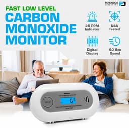 FORENSICS DETECTORS FD FDD001 Low Level Carbon Monoxide Monitor 10 PPM gallery image 2
