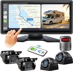 RVInWest 10.36in RV Backup Camera System 4 Cameras CarPlay Android Auto gallery image 1