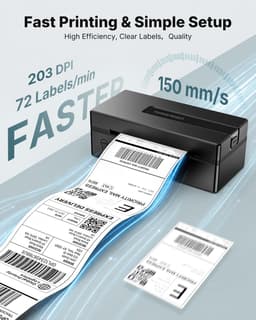 TENSPEED 4x6 Bluetooth Thermal Shipping Label Printer RP425A Black gallery image 3