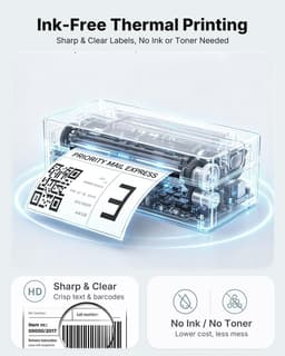 TENSPEED 4x6 Bluetooth Thermal Shipping Label Printer RP425A Black gallery image 5